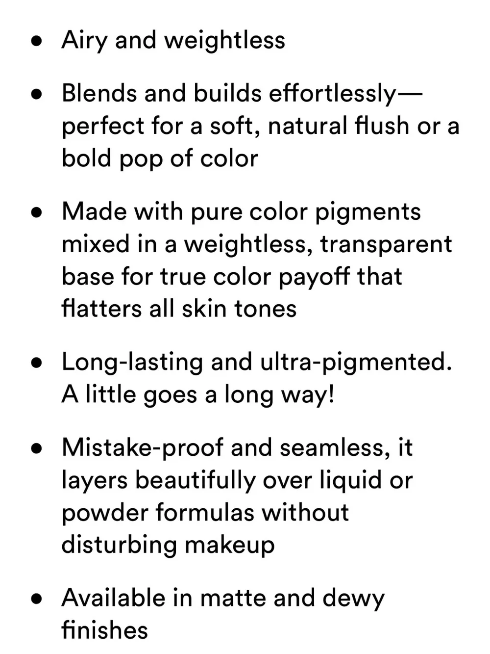 Sephora features airy