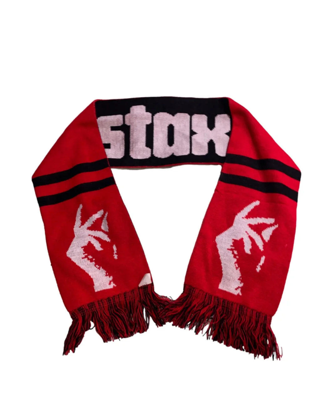 Vintage STAX Records Mod Graphic Scarf with Fringe– Rare Soul Music Memorabilia