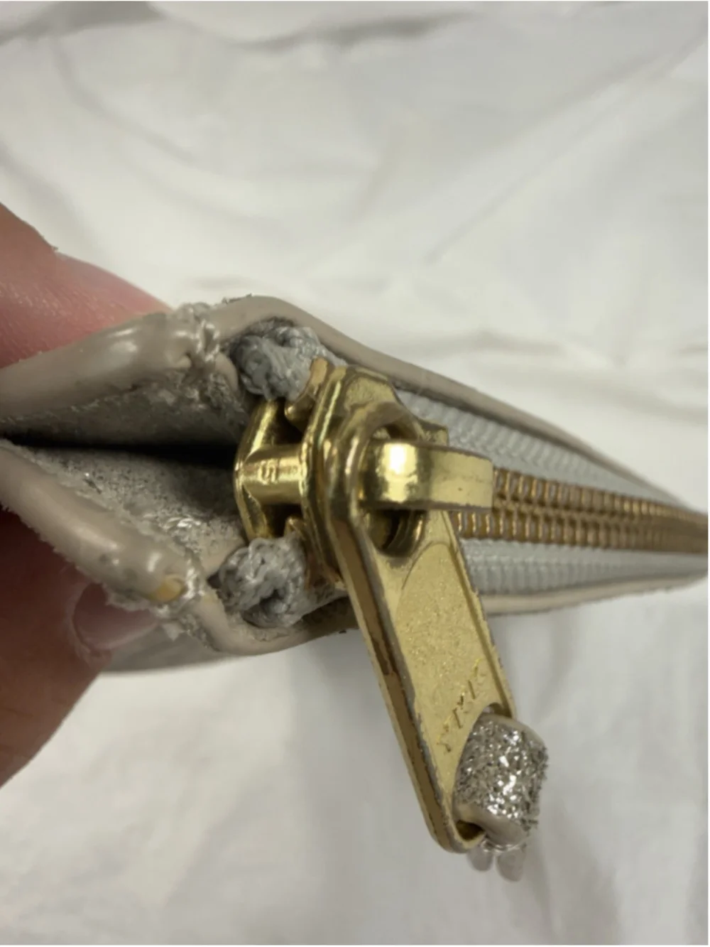 Anthropologie Silver Shiny suede 