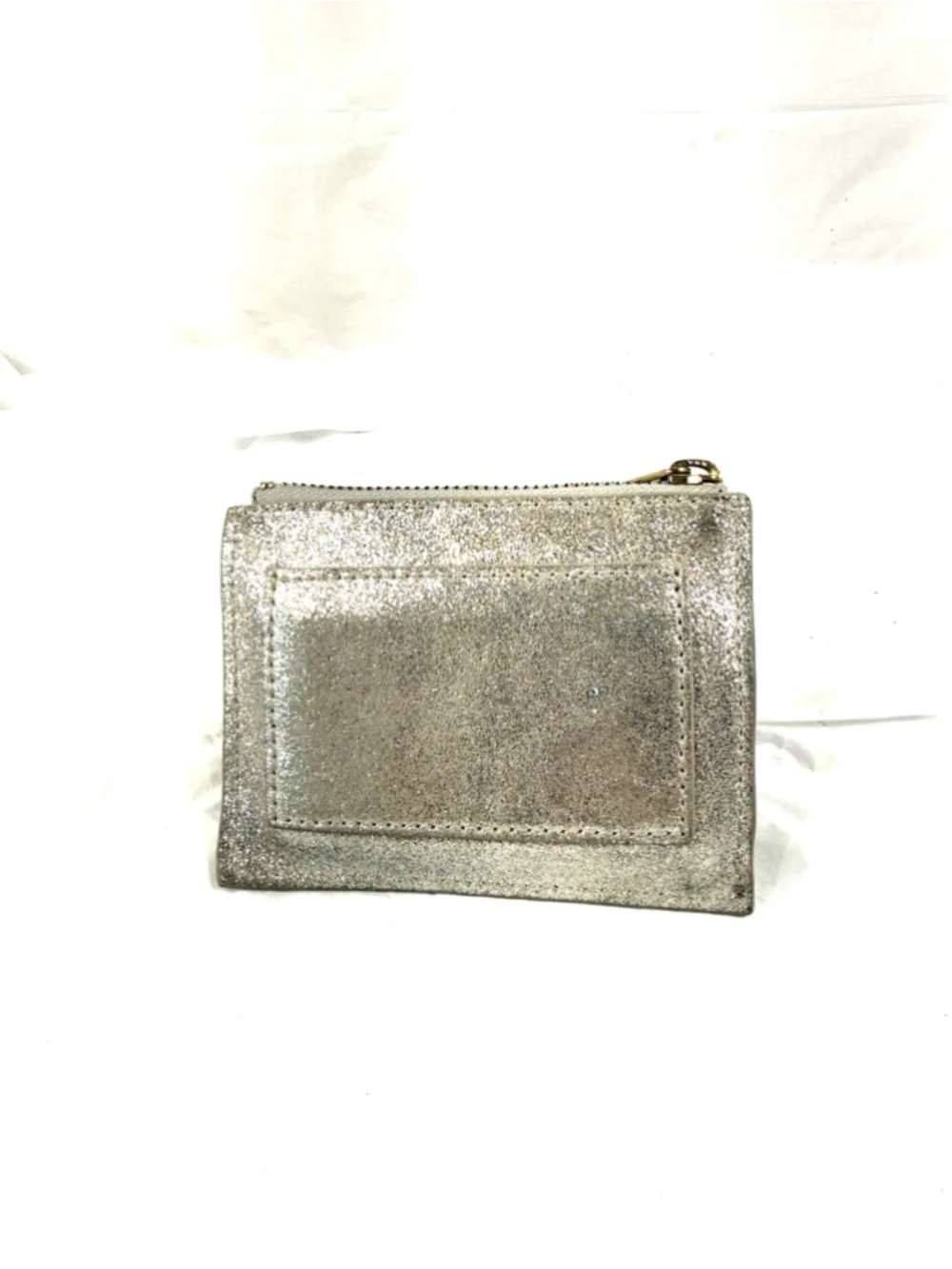 Anthropologie Silver Shiny suede 