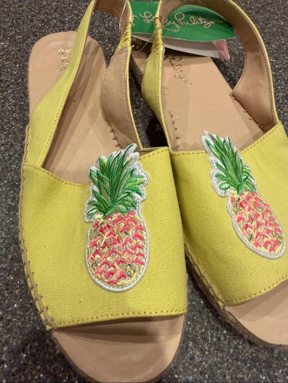 Lilly Pulitzer bright platform jute