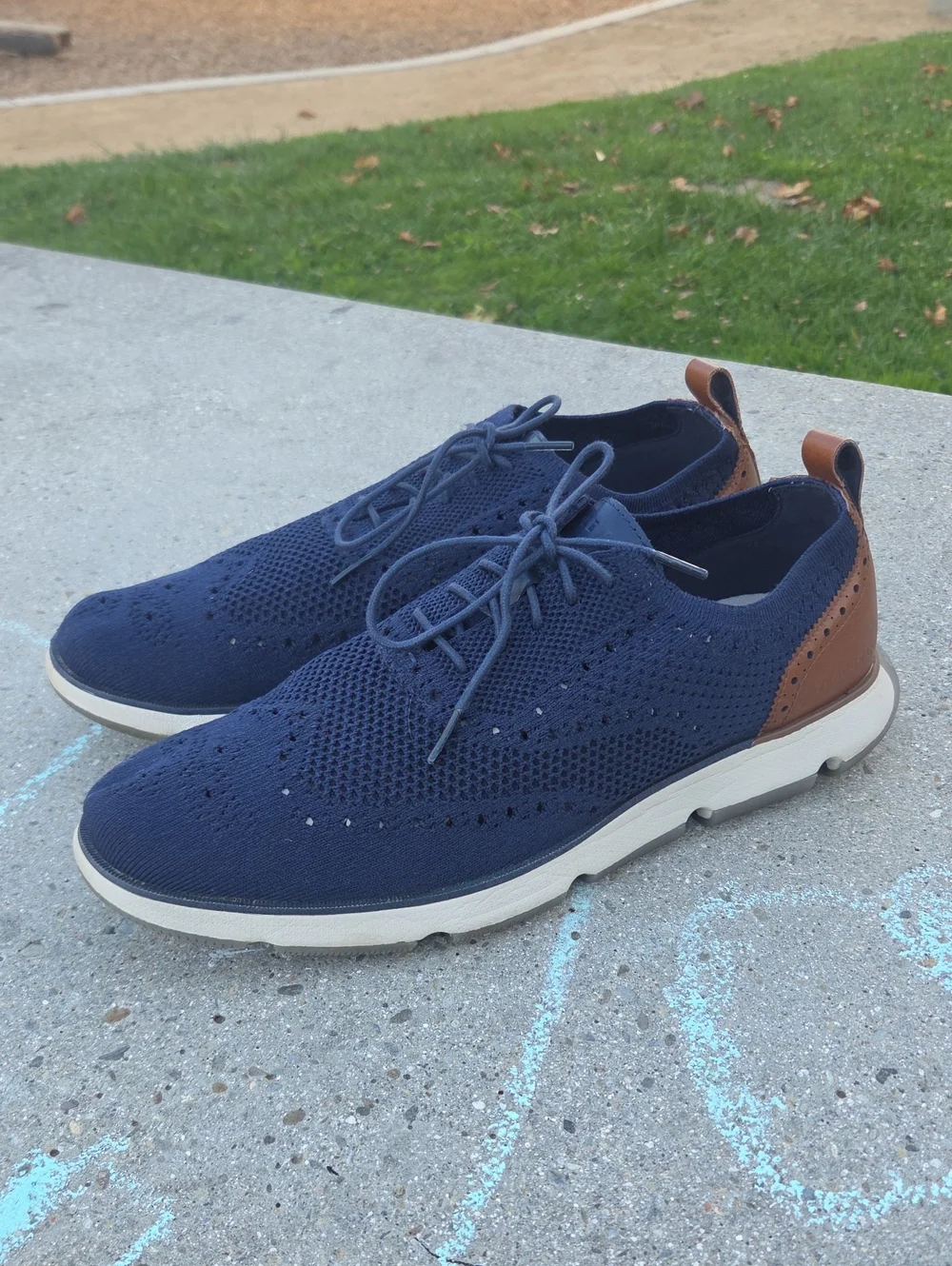 Cole Haan ZeroGrand Navy Blue Oxfords - Men 13 Sneakers