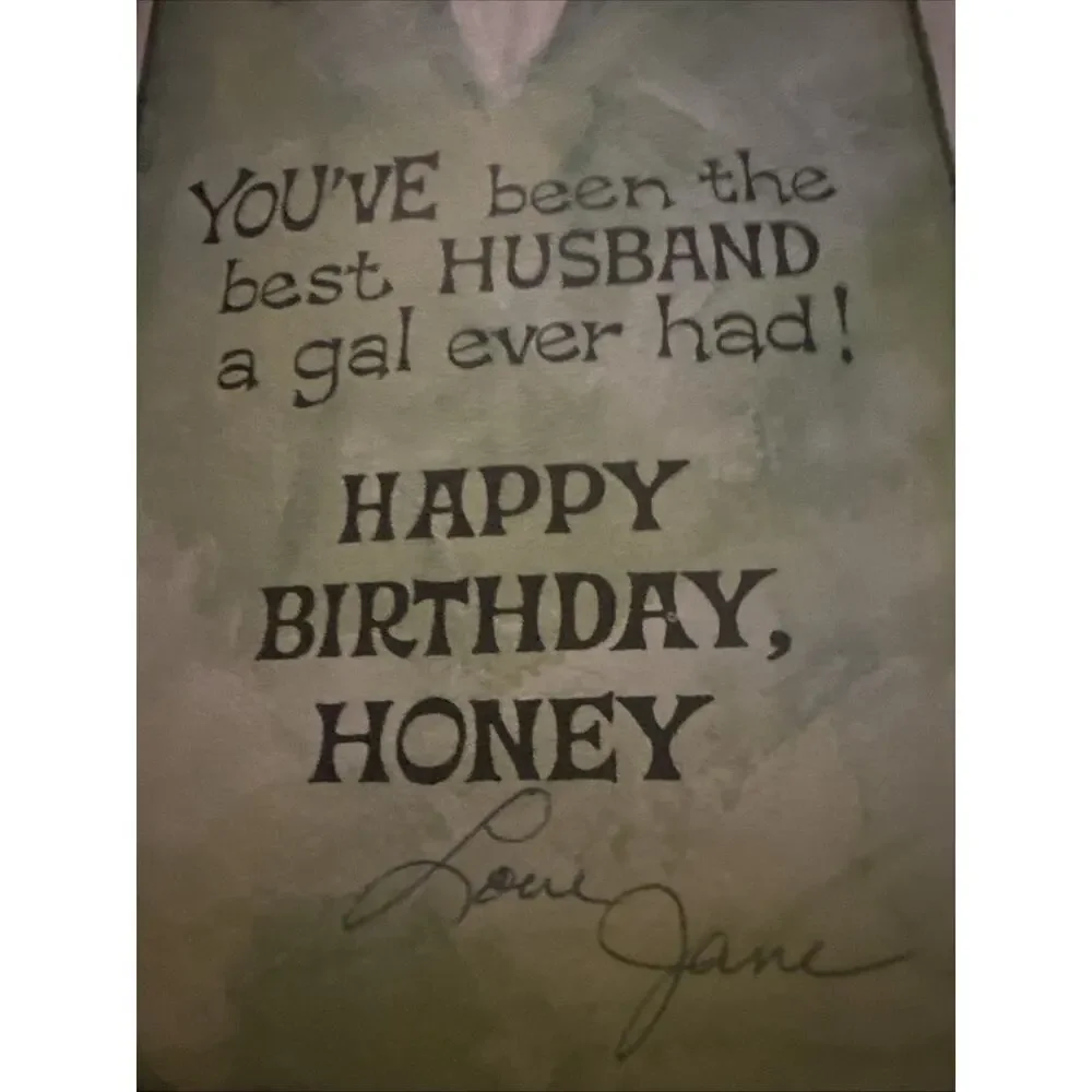 Vintage birthday Card For Husband Brand Laurel Made USA