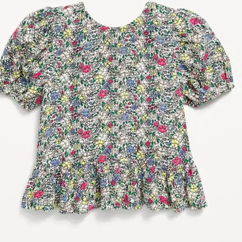 Old Navy Floral Short-Sleeve Ruffle-Hem Top | 2T