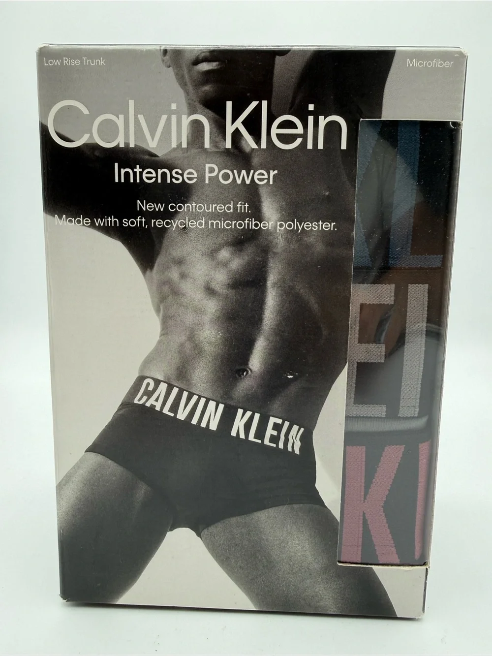 Calvin Klein Intense Power Low Rise Trunks - Black with Multicolor Waistband