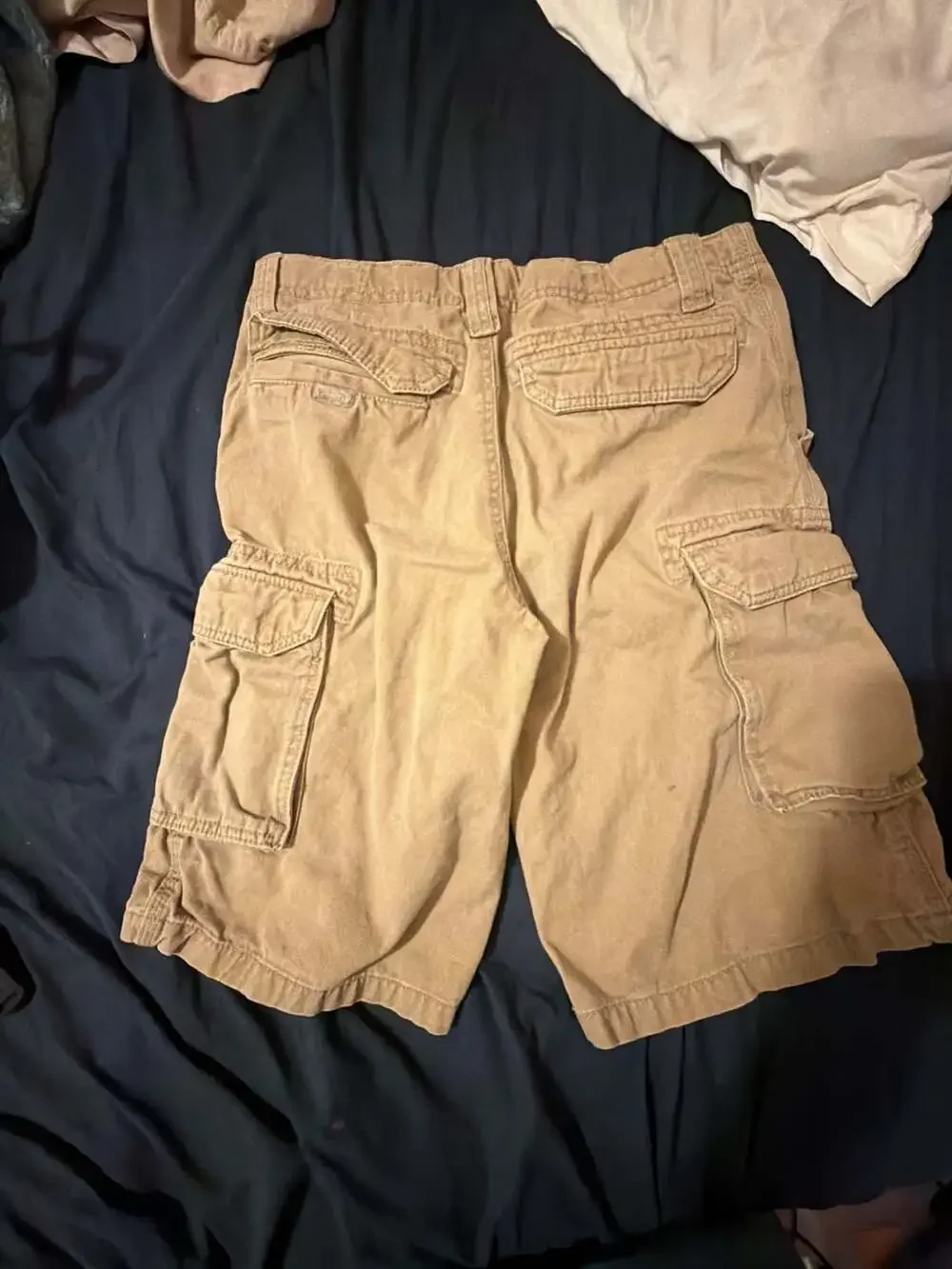 Old Navy Surplus Company Boys 14 Tan Khaki Cargo Shorts Heavy Cotton HOM1182-G