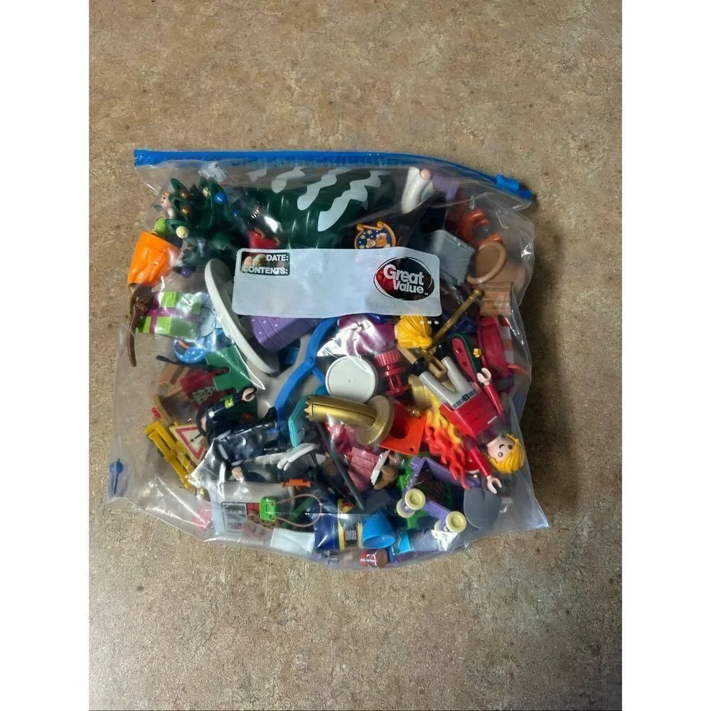 Playmobil Mixed Lot Figures Accessories Furniture Holiday Construction Parts Bun