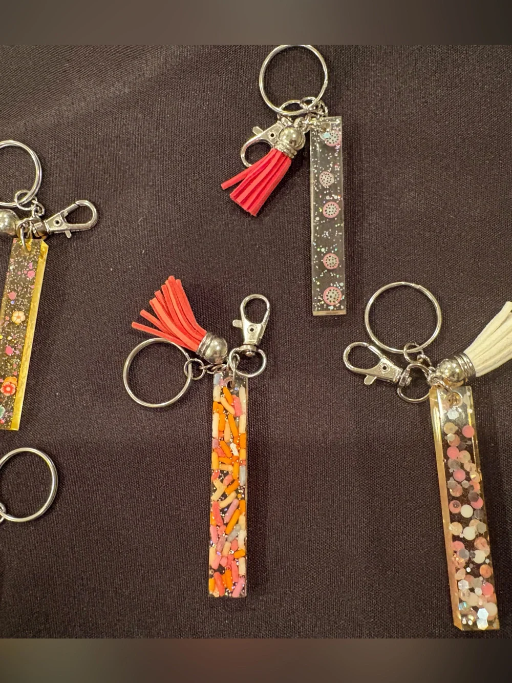 Handmade keychains glitter