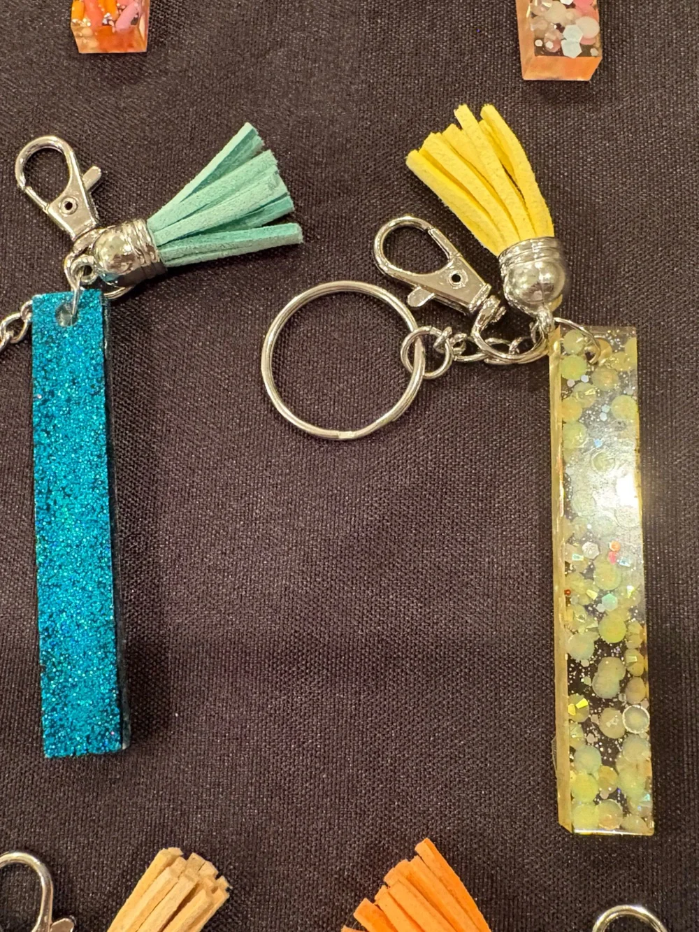 Handmade keychains glitter