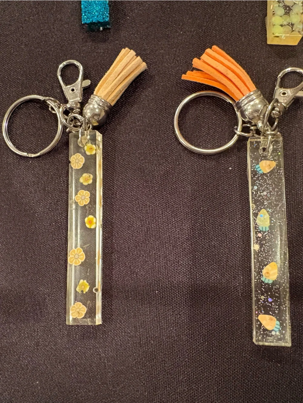 Handmade keychains glitter