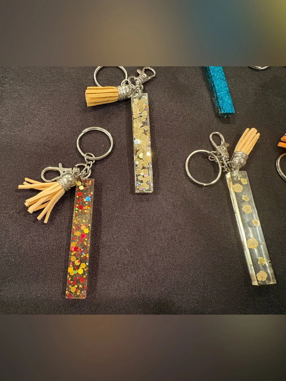 Handmade keychains glitter