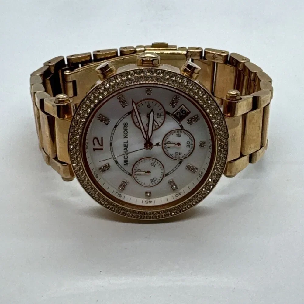 Michael Kors Parker MK5491 Women's Gold Stainless Steel Analog Dial Watch JNA400