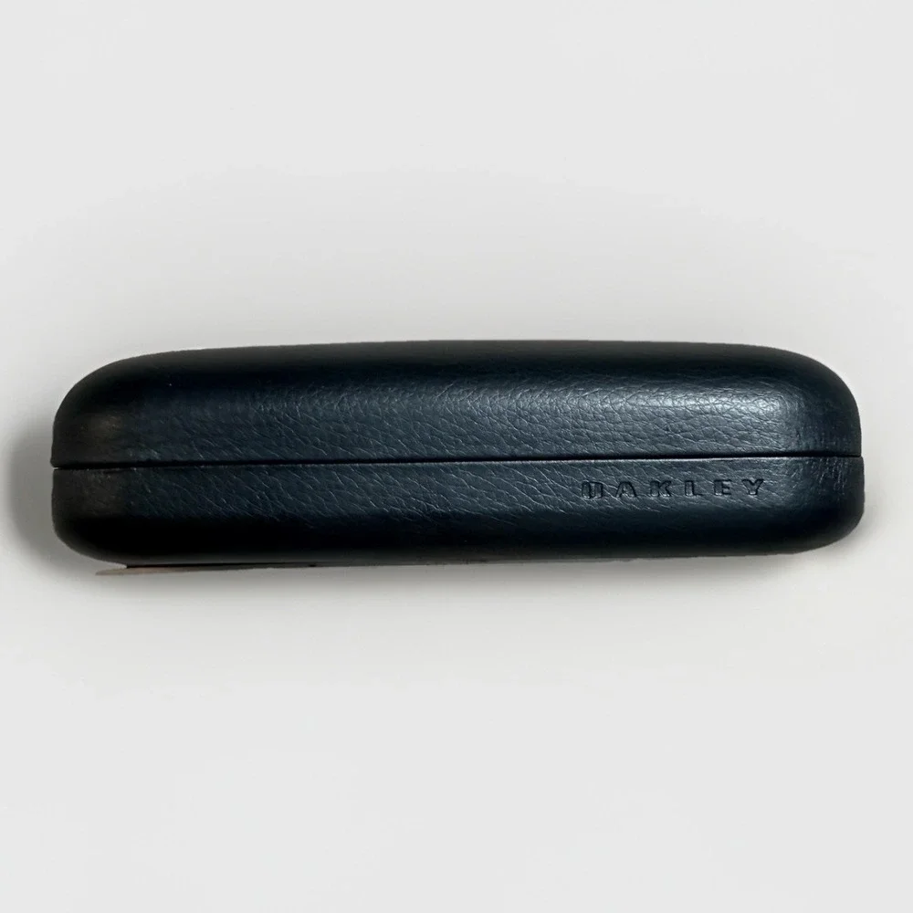 Authentic Oakley Hard Clamshell Eyeglasses Case Black‎ Faux Leather Large EUC