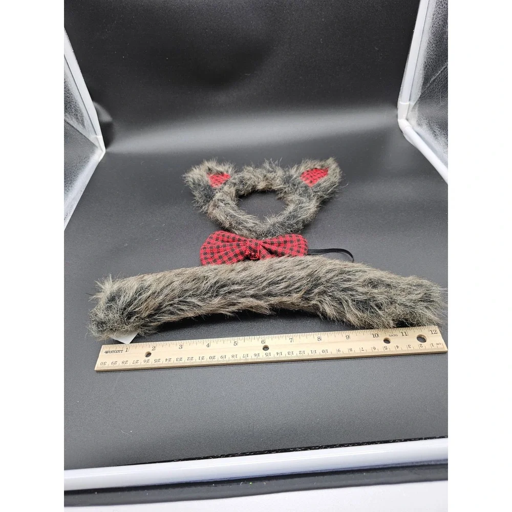 Big Bad Wolf Ears Bowtie & Tail Halloween Costume Set Accessories ~‎ Cosplay