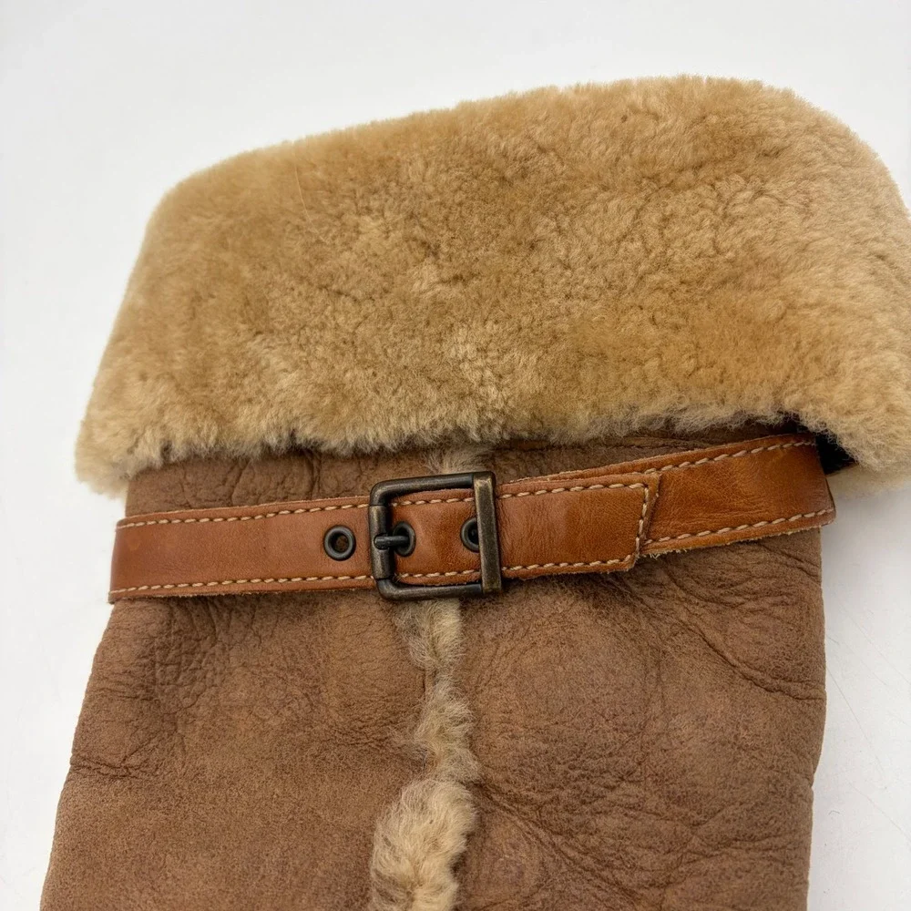 Born Oakdale Tall Boots‎ Brown Leather Shearling Sherpa Riding Knee High 7.5