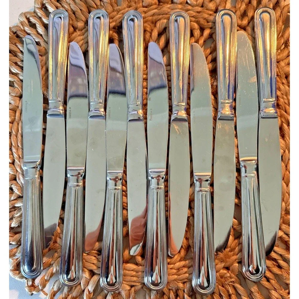 Oneida‎ OMNIA Dinner Knives 18/10 Stainless Gloss Double Outline 9 3/8