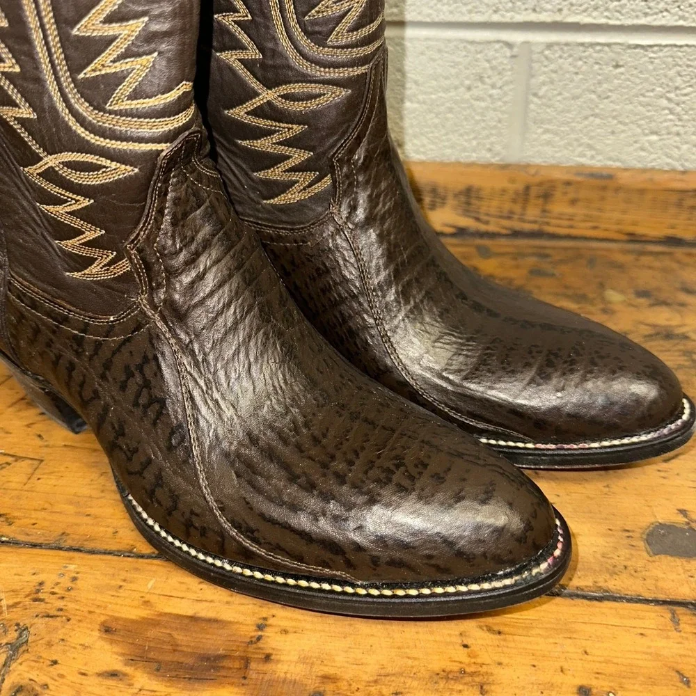 New Cowtown‎ Boots Handmade Western Boots Mens Size 10.5D Brown Leather