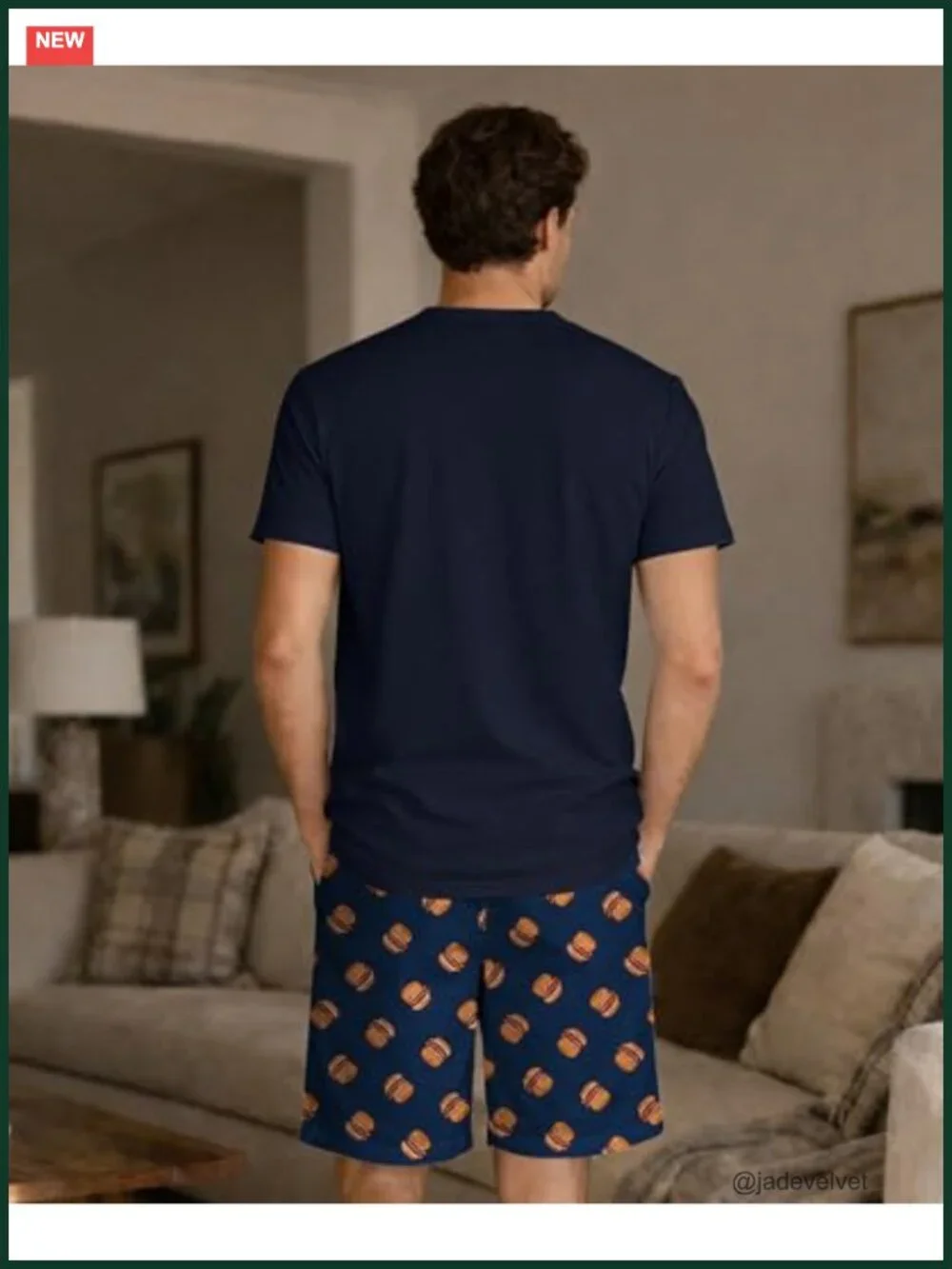 Men's Soft Pajama Set 2 Piece PJs with Pockets Short Sleeve
