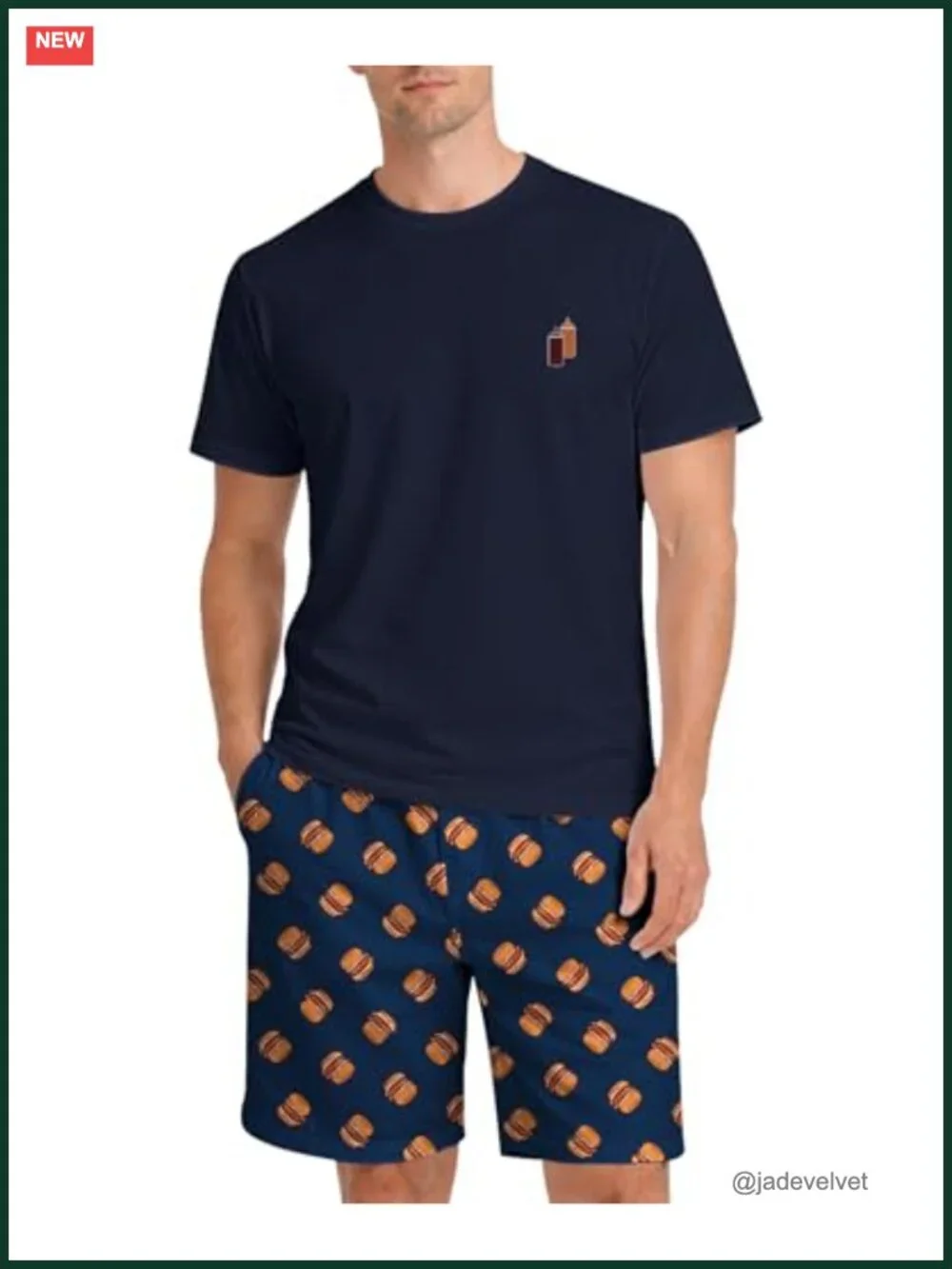 Men's Soft Pajama Set 2 Piece PJs with Pockets Short Sleeve