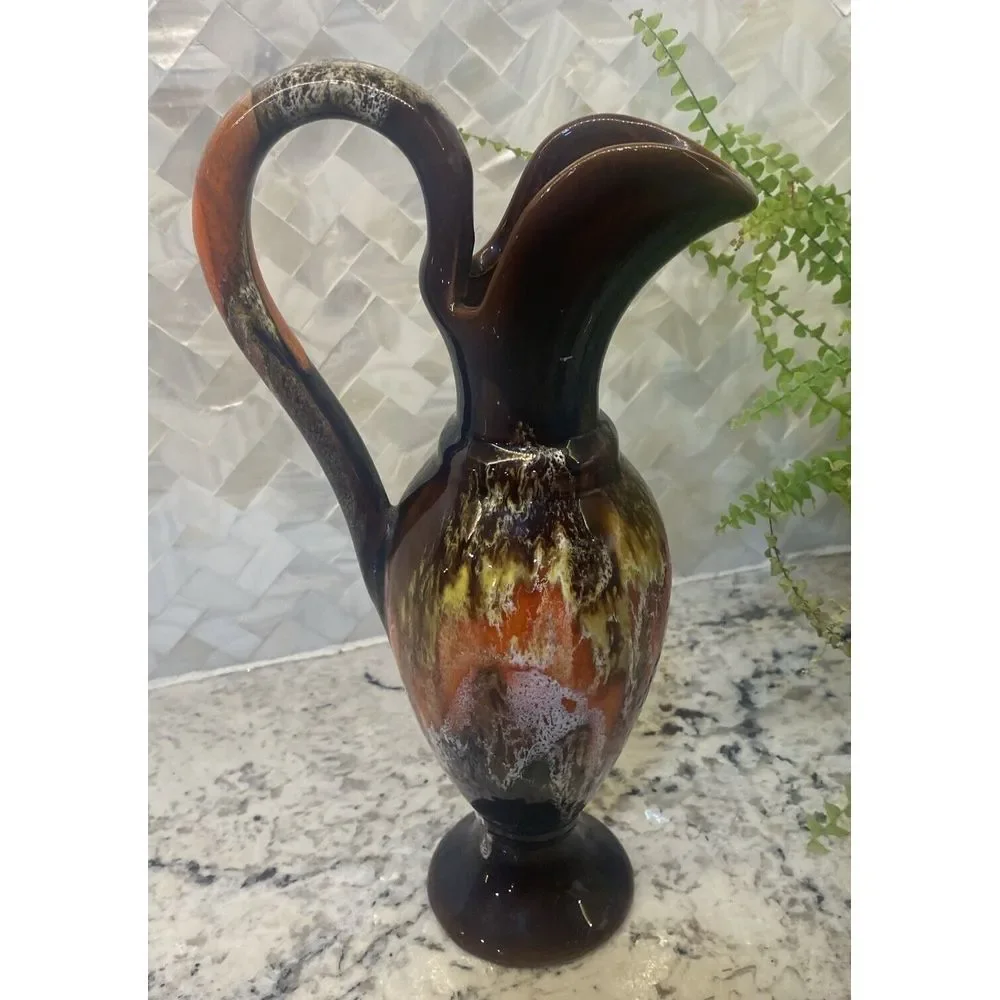 Vase Vintage Vallauris‎ France Modernist Lava Emailliert 1950/60er