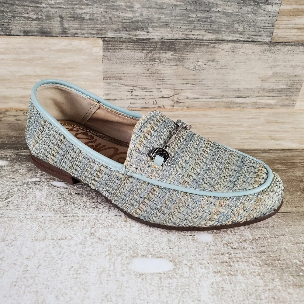 Sam Edelman Loraine Kids Loafer Sz 1 M Tide Blue Multi Comfort Slip On Round Toe
