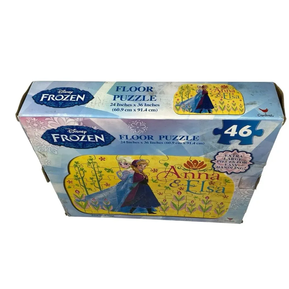 Disney Frozen Floor Puzzle 46 Pc Anna Elsa Kids Large Pieces‎ Complete Box 24x36