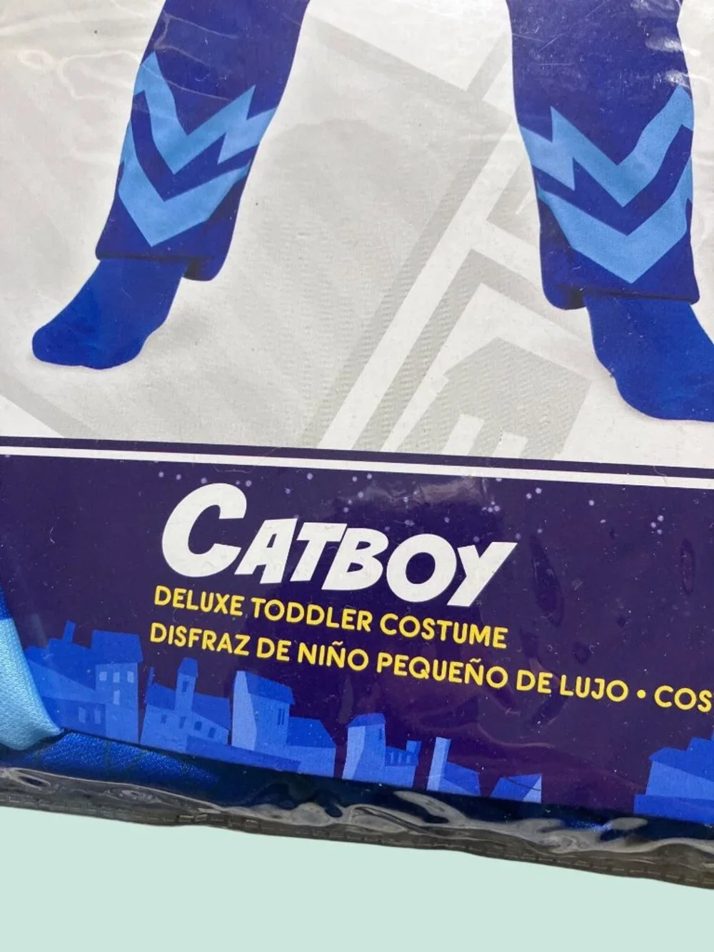 Catboy Deluxe Toddler Costume PJ Masks Foil Logo Blue Size 2T