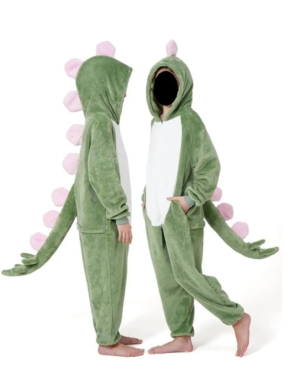 New: Dinosaur Onesie - Sage Green/Pink (5-6 Years)