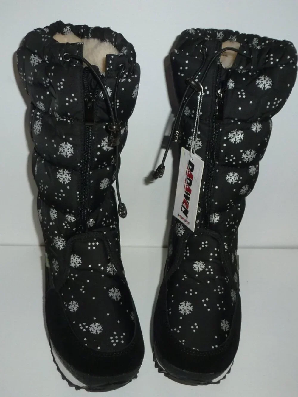Dadawen Black & White Fur Lined Winter / Snow Boots - SZ 10