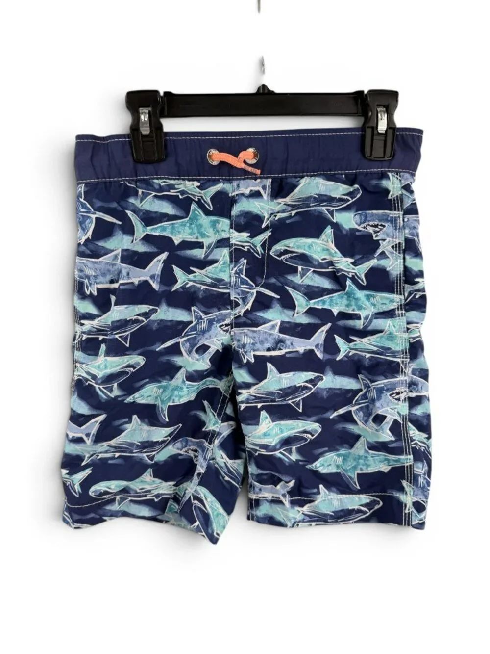 Gap Kids Shark All Over Print Swim Trunks Boys Blue Size Small 6-7