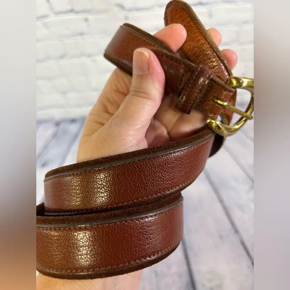 Trafalgar Cortina Chestnut Leather Gold Buckle Formal Casual Classic Belt 38