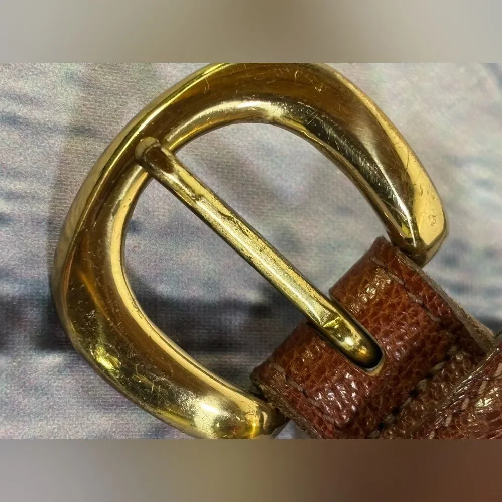 Trafalgar Cortina Chestnut Leather Gold Buckle Formal Casual Classic Belt 38
