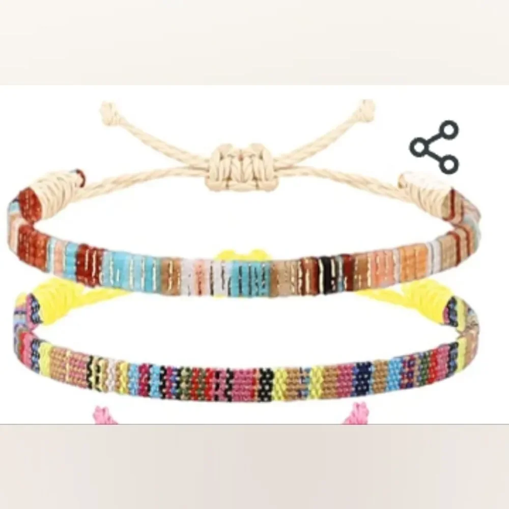2pc‎ men's bracelets surfer striped punk new e31