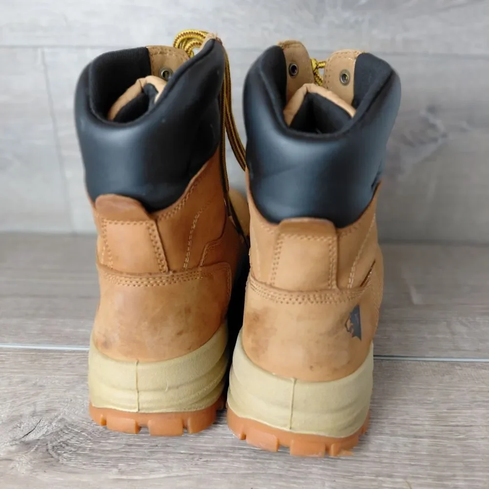 Herman Survivors Grizzly Steel Toe Work Boots Mens Size 12 Wide Tan Leather ASTM
