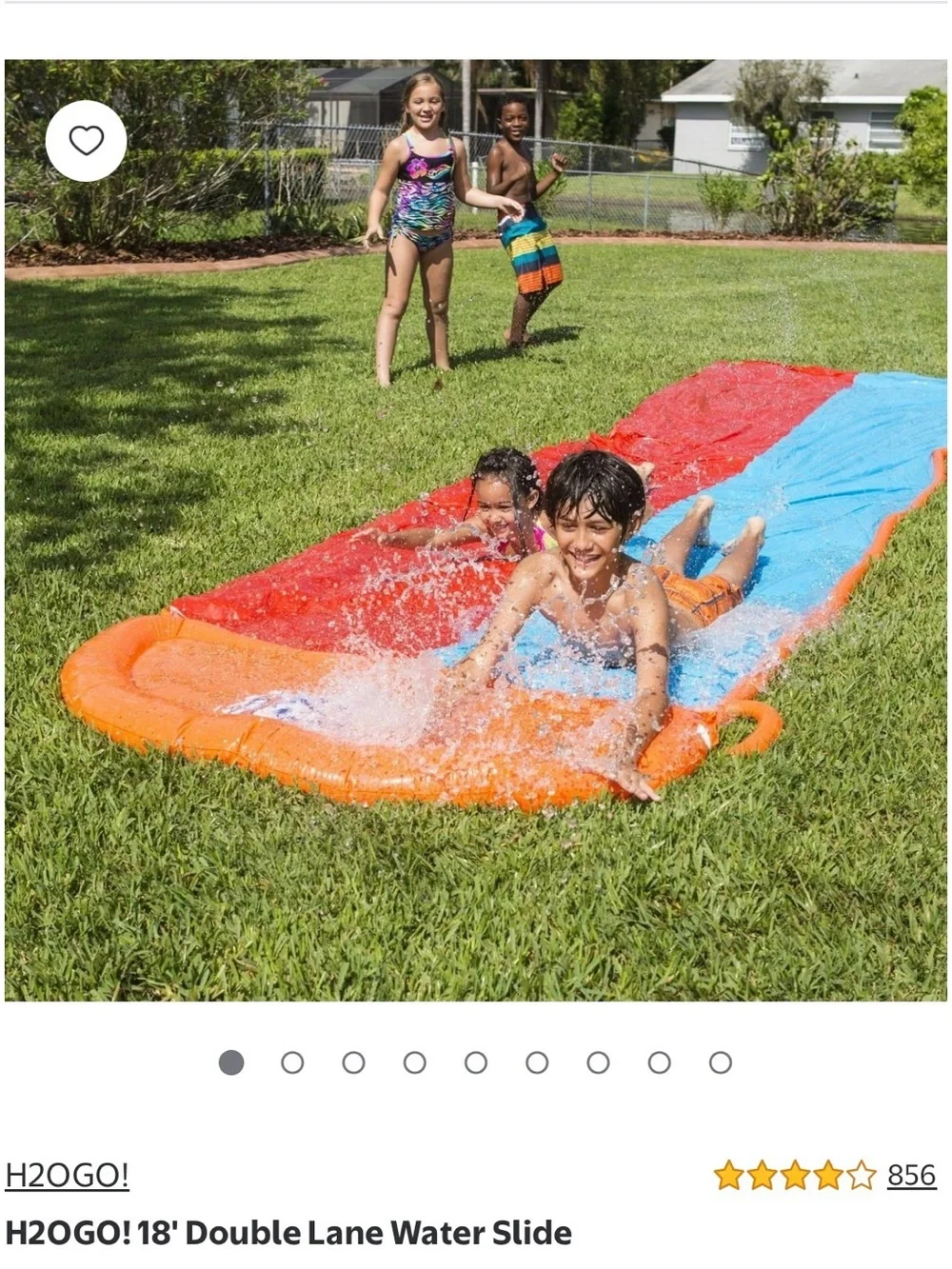 18 ft Double Slide Inflatable Water Slide - Red/Blue