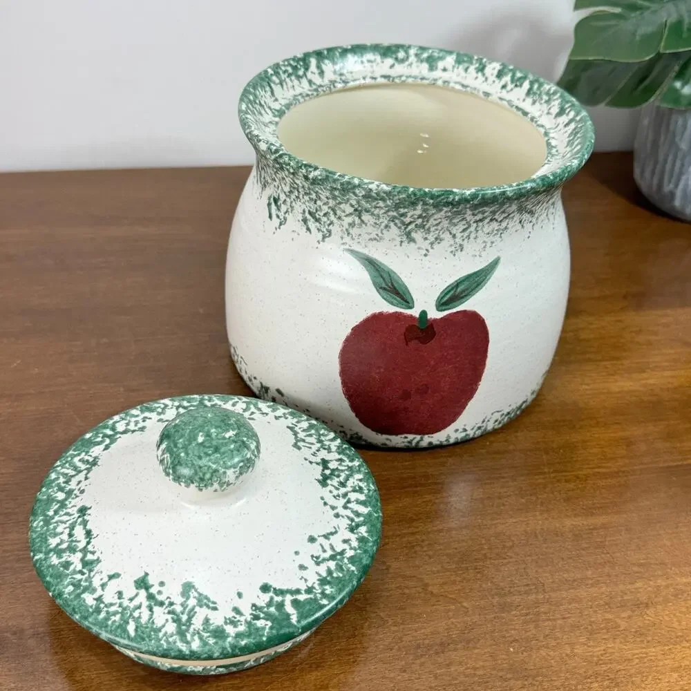 Handmade spongeware canister small