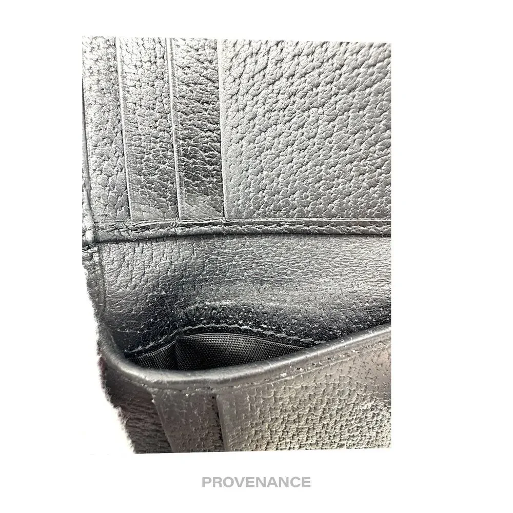 🔴 Gucci GG Marmont Snap Bifold Wallet - Black Leather