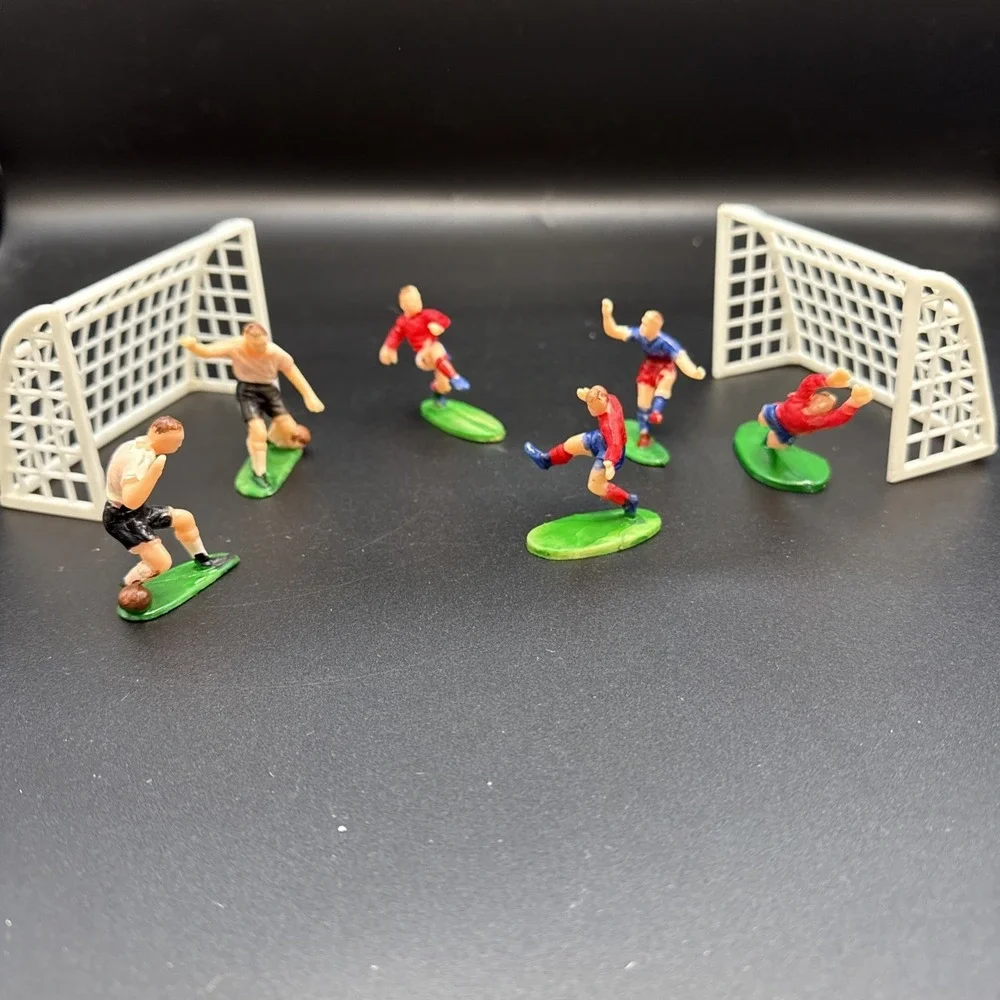 Vintage‎ Soccer Rugby Players Cake Topper Figures Made In Hong Kong B
