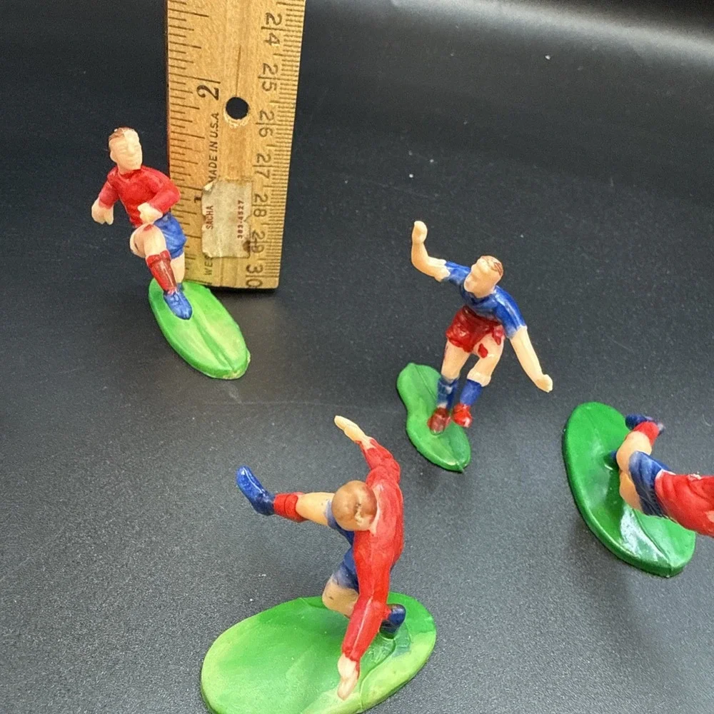 Vintage‎ Soccer Rugby Players Cake Topper Figures Made In Hong Kong B