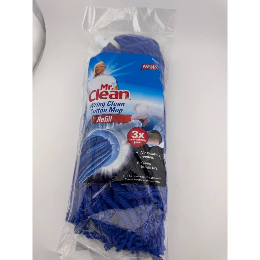 Mr Clean Wring Clean Cotton Mop Refill‎ Blue NIB