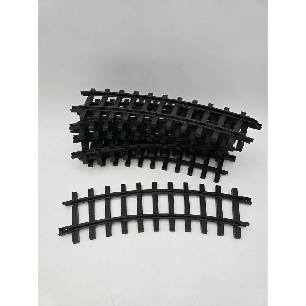New Bright 1986 Vintage Curved Train Track‎ Lot of 9 Black Plastic G Scale