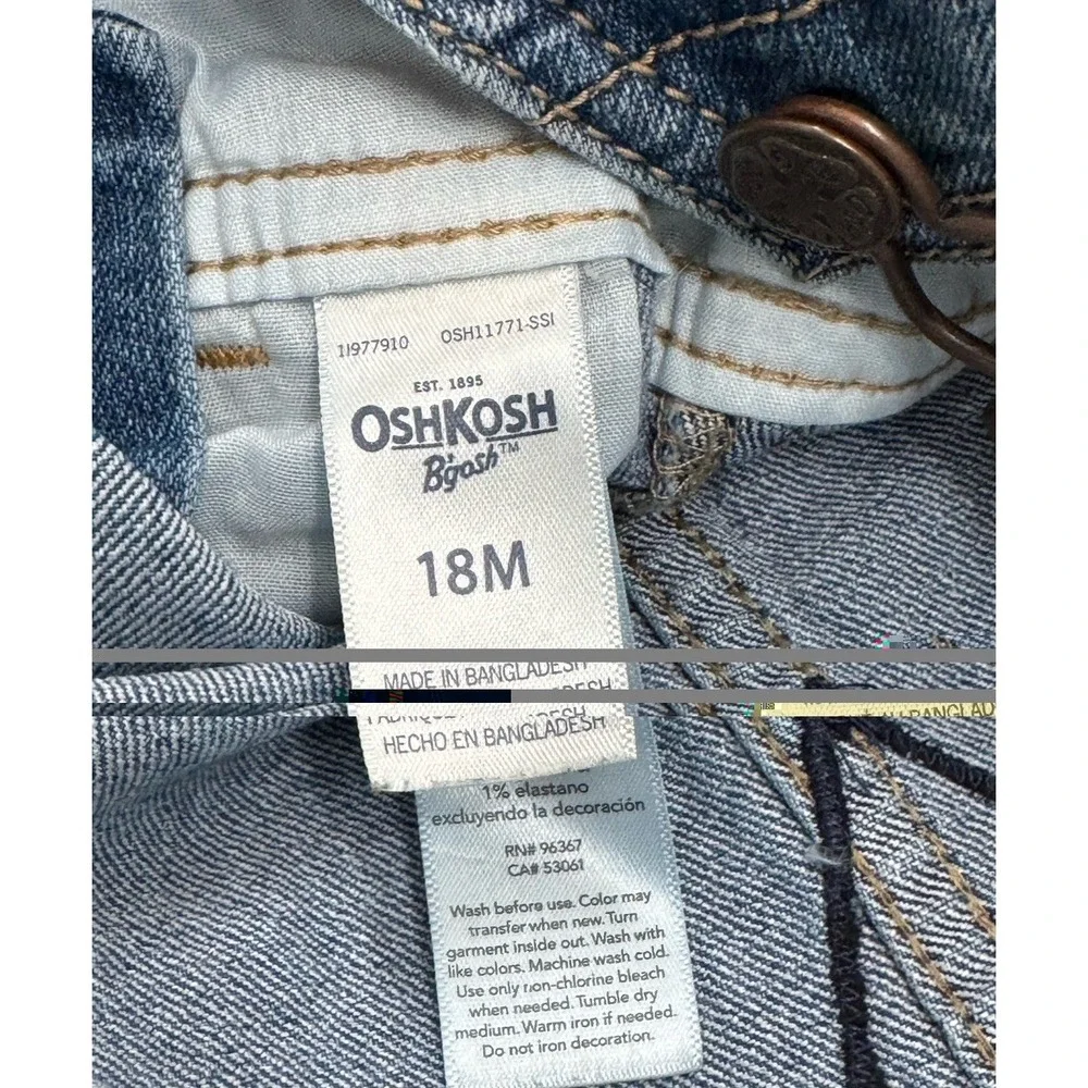 OshKosh B'gosh Denim Bib Overalls 18 Months Unisex Baby & Toddler Carpenter