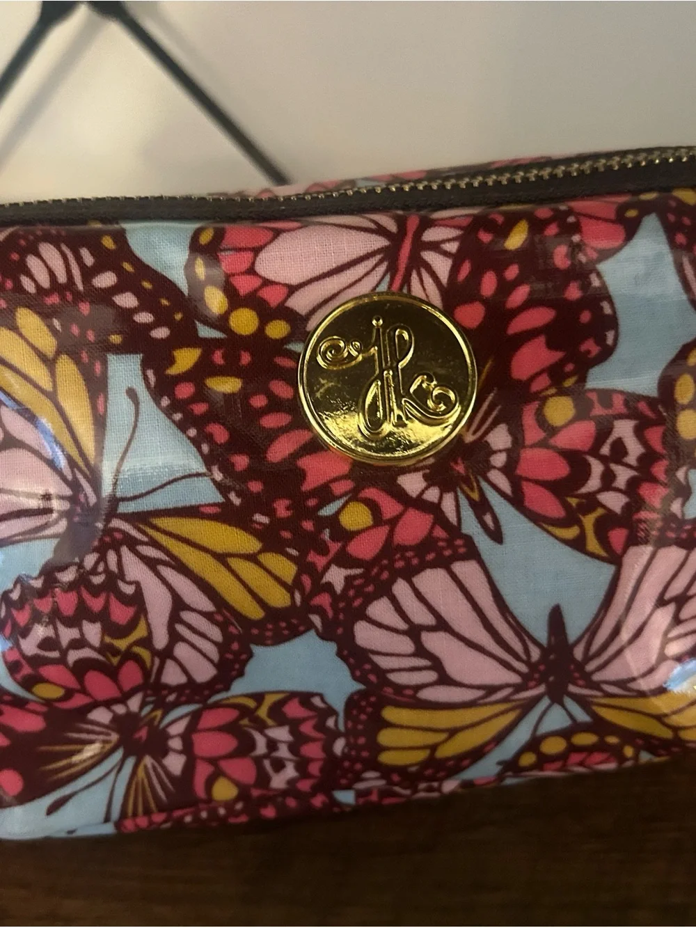 Josephine Kimberling Butterfly Pattern Cosmetic Pouch.