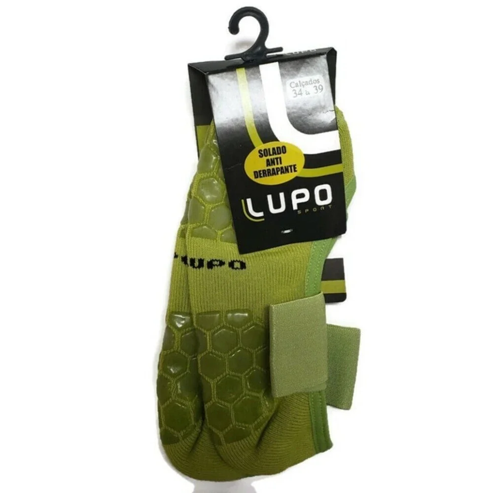 LUPO Solid Yoga-Pilates Socks With Grippers Lime One Size Fits (5-8.5)