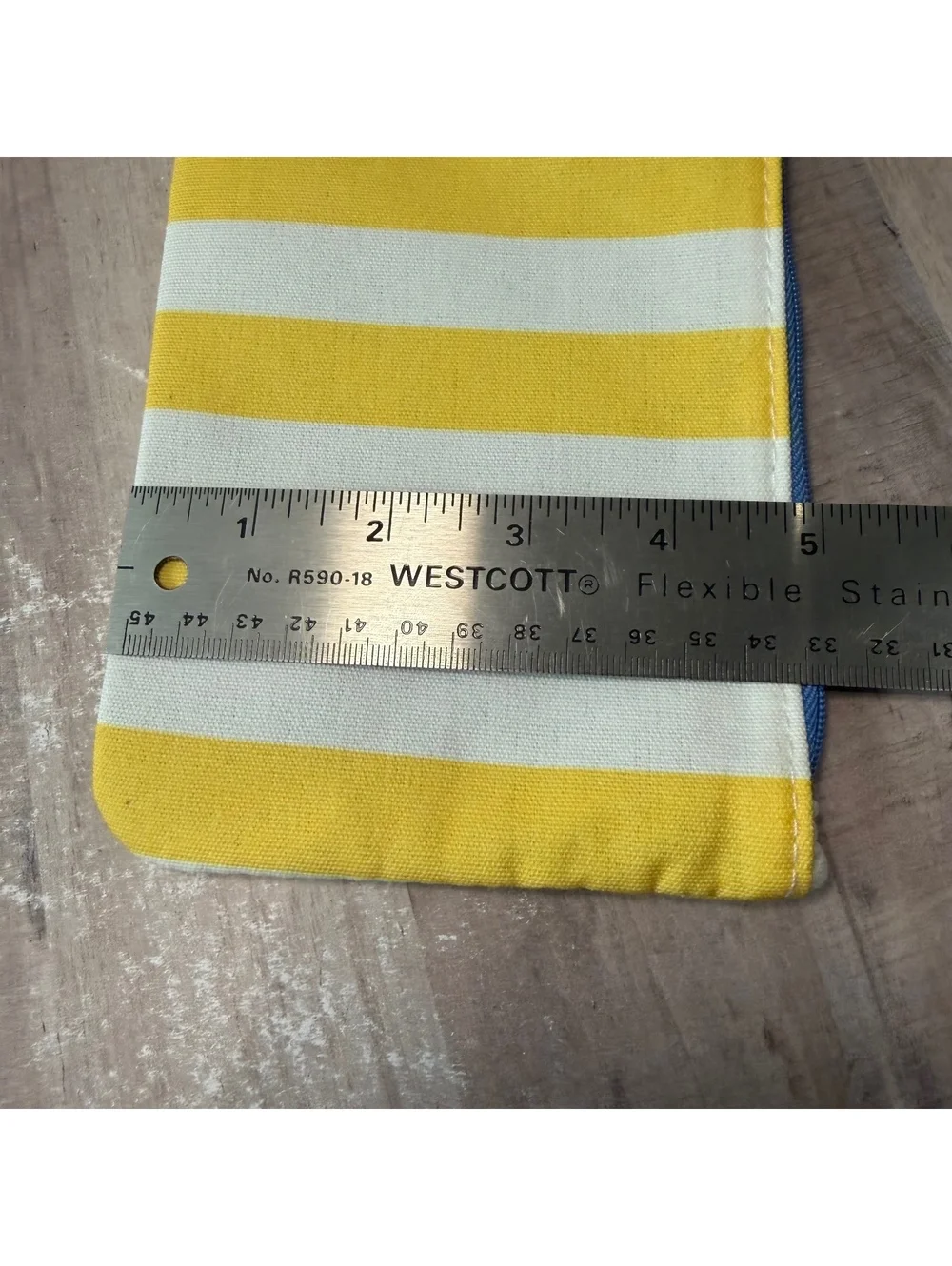 Ipsy July 2026 Yellow & White Stripe Sunglasses Pull Makeup Pouch BAG ONLY EMPTY