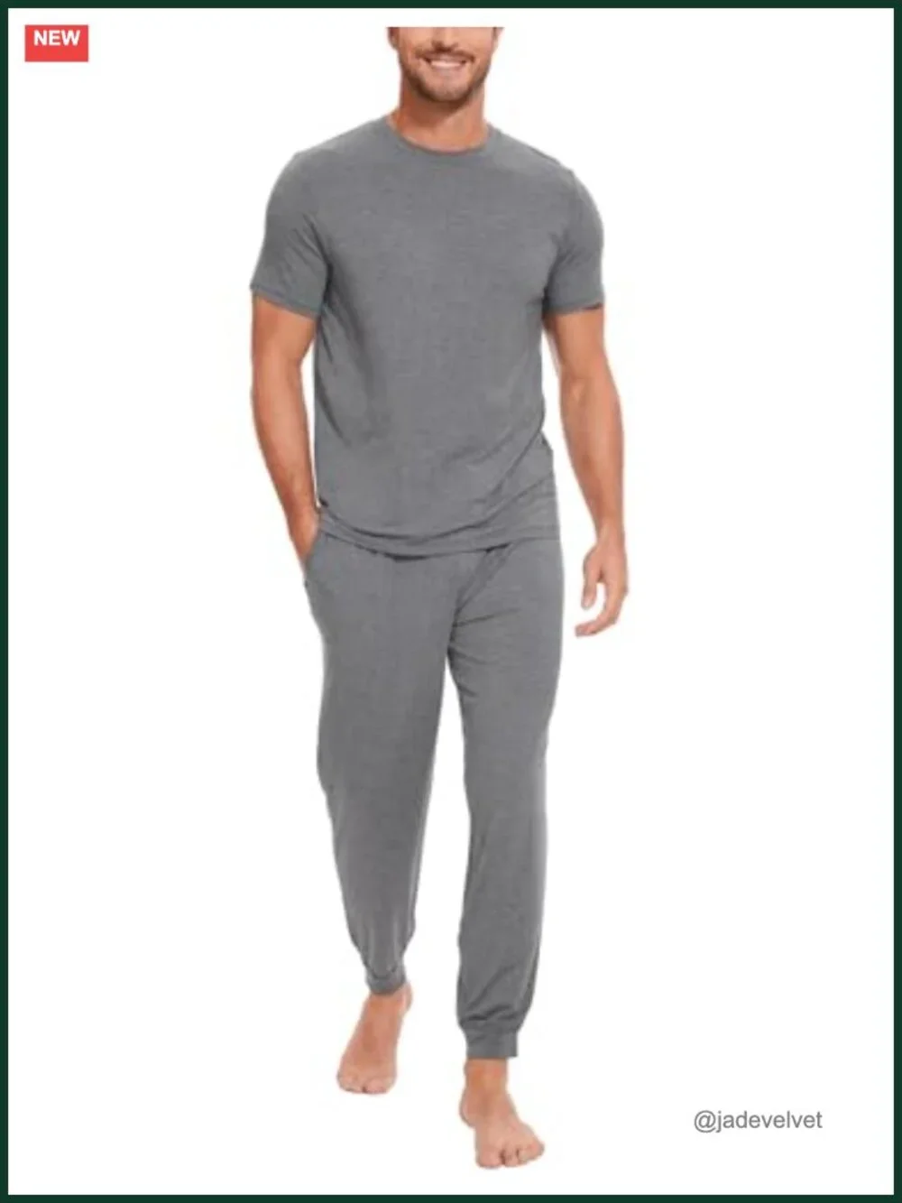 Bamboo Viscose Men's Short Sleeve Pajama Set Soft Lounge Set