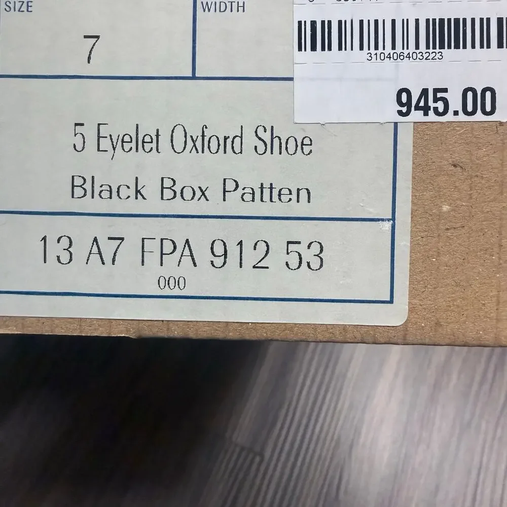 J.M. Weston Black Patent Leather Oxford Shoes w/ Box UK 7