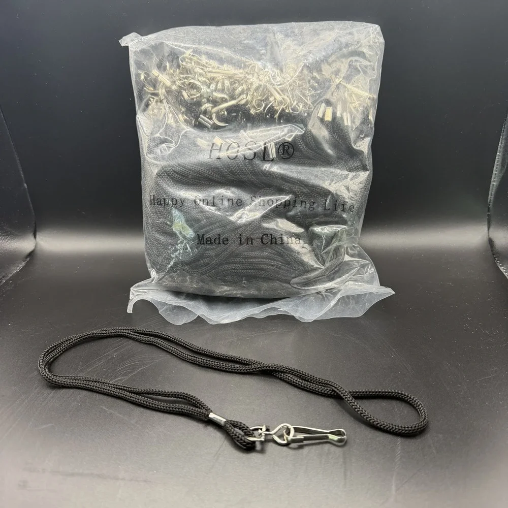 100 Ct Black Nylon Lanyards  Approx 16.5