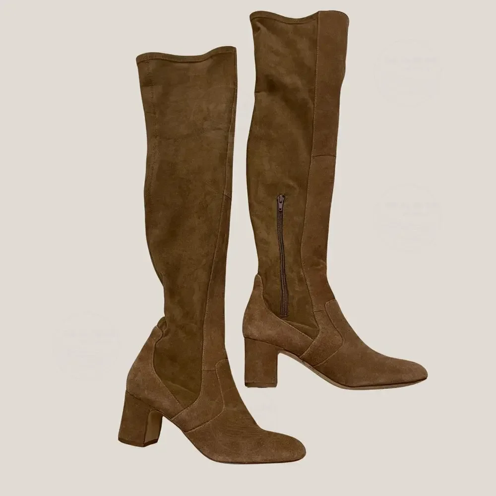 Splendid Charlotte Over-the-Knee Suede Boots | Light Brown, 3.5