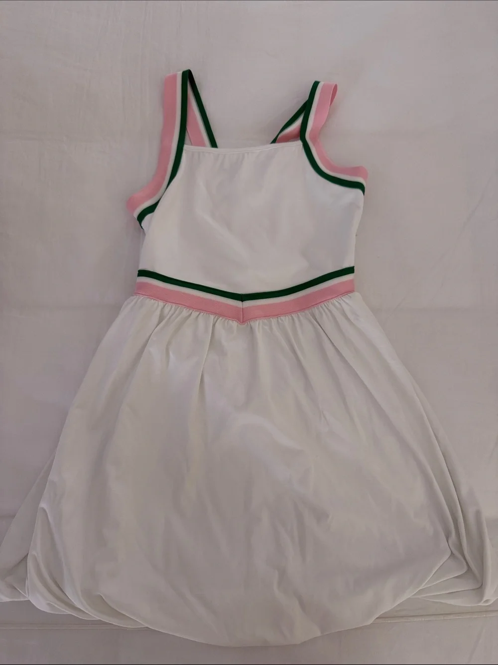 Gymboree White Athletic Dress with Pink and Green Trim